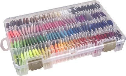 ArtBin 6840JN Floss Finder Box, Sewing & Embroidery Organizer, [1] Plastic Storage Case, Clear
