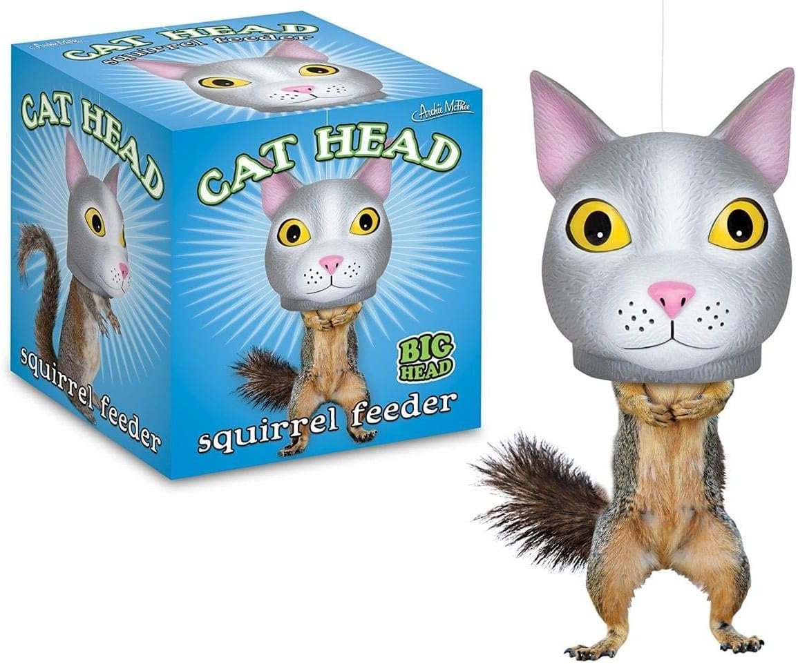 Mcphee Accoutrements Hilarious Hanging Hollow Cat Head Squirrel Feeder