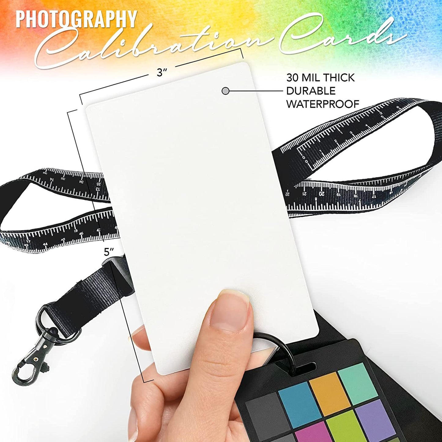 Camera Color Correction White Balance Card, 4In1 Color Correction Card Set by Pixiss, 18% Gray, Black, All in Glossy and Matte, Premium Exposure Card Set with Free Camera Lens Micro Fiber Cloth