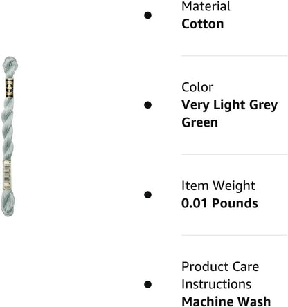 DMC 115 3-928 Pearl Cotton Thread, Very Light Grey/Green