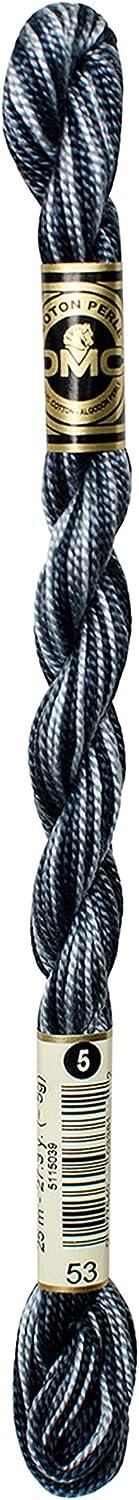 DMC 115 5-53 Pearl Cotton Thread, Variegated Steel Grey, Size 5