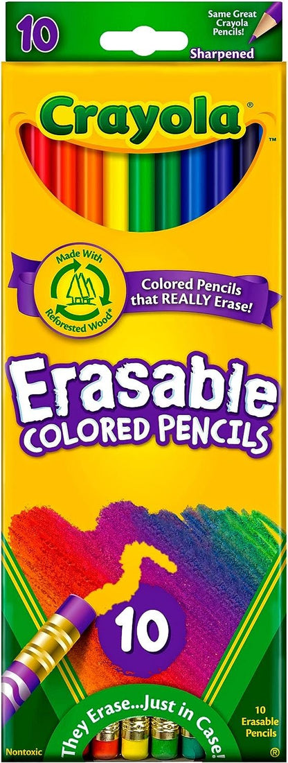 Crayola Erasable Colored Pencils, 10 Count, School Supplies