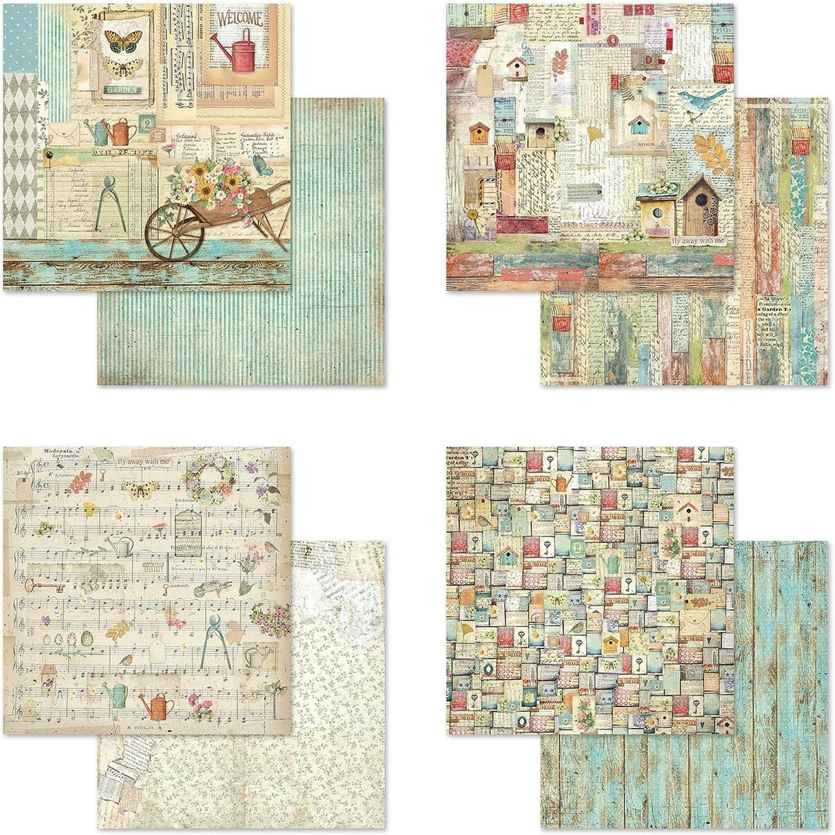 Stamperia Intl Scrapbooking Paper, Multi-Colored 10 Pack
