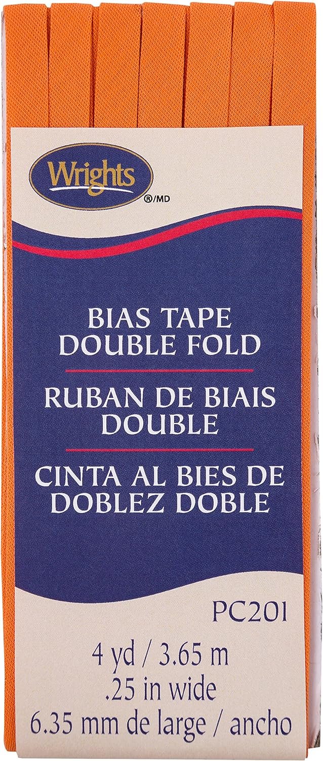 Wrights Orange Peel Double Fold Bias Tape 1/4" X4yd, 1 Count (Pack of 1)