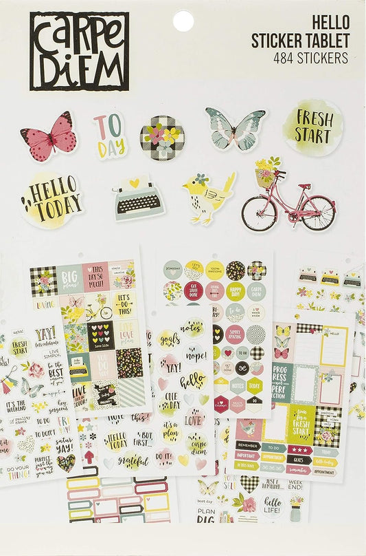 Carpe Diem by Simple Stories A5 Sticker Tablet Hello