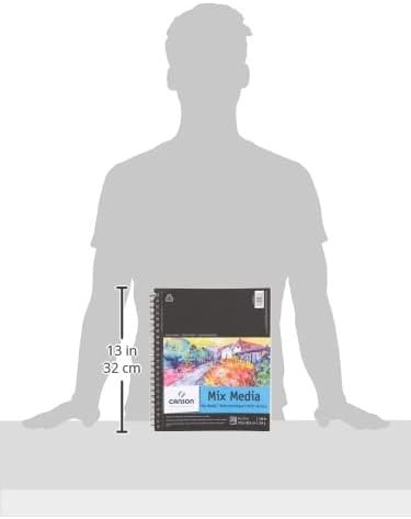 Canson Artist Series Mixed Media Paper, Wirebound Pad, 9x12 inches, 30 Sheets (138lb/224g) - Artist Paper for Adults and Students - Watercolor, Gouache, Graphite, Ink, Pencil, Marker