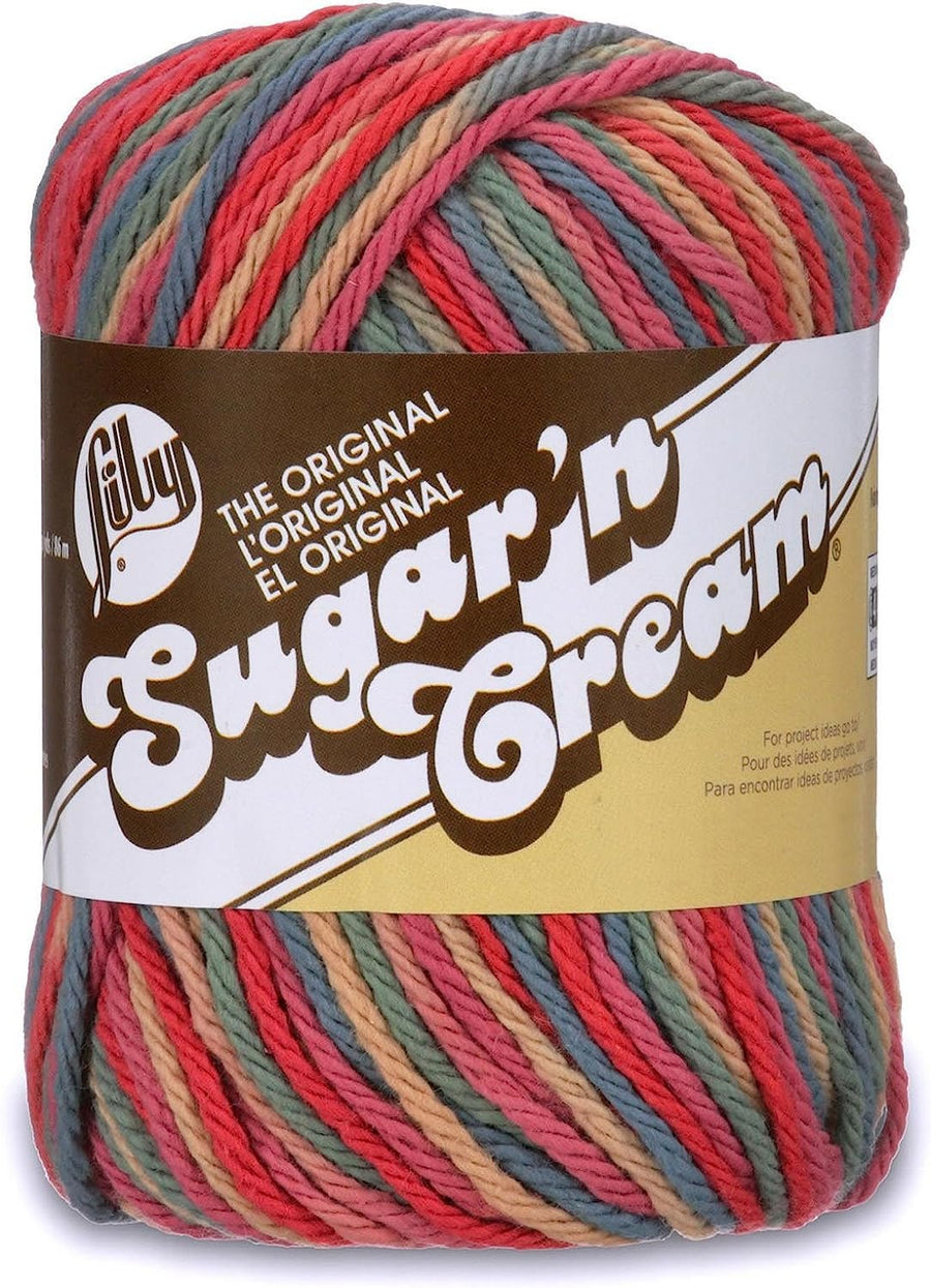 Lily Sugar 'N Cream The Original Ombre Yarn, 2oz, Gauge 4 Medium, 100% Cotton, Painted Desert - Machine Wash & Dry