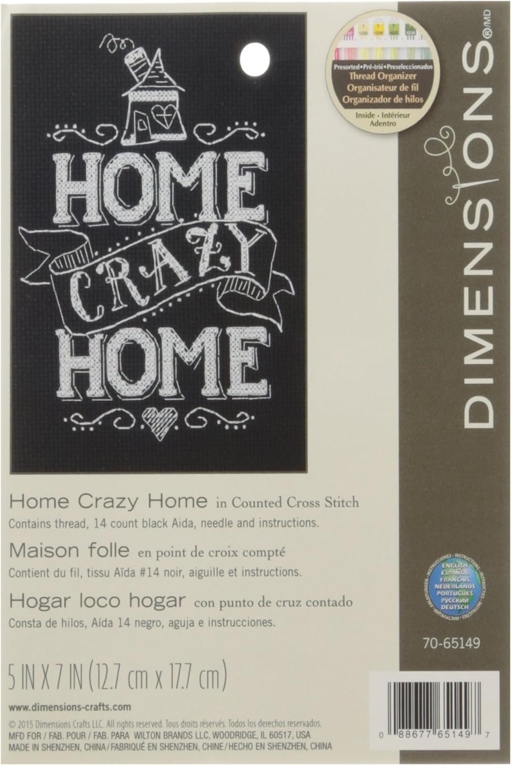 Dimensions Group Therapy Counted Cross Stitch Kit, Mini Cross Stitch, 5” x 7”