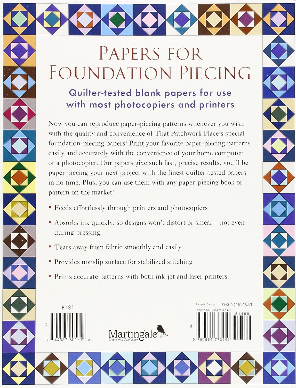 Papers for Foundation Piecing: Quilter-Tested Blank Papers for use with Most Photocopiers and Printers