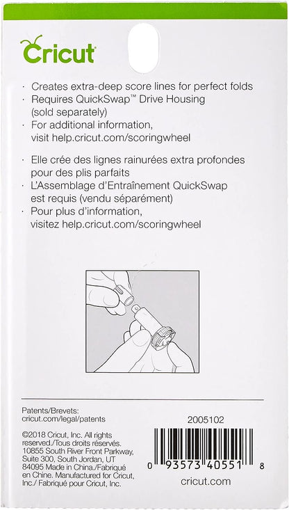 Cricut Scoring Wheel Replacement Tip, Patented Wheel Design, Up To 10X More Pressure, Crisp Creases on Basic Materials, For Personalized Crafts, Compatible with Cricut Maker Cutting Machine, Silver