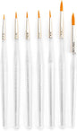 Royal & Langnickel RSET-9158 Royal Zip N' Close Gold Taklon Clear Acrylic Handle Detail Brush Set, 10.5 x 3.9 x 0.5, Multicolor, 7-Piece