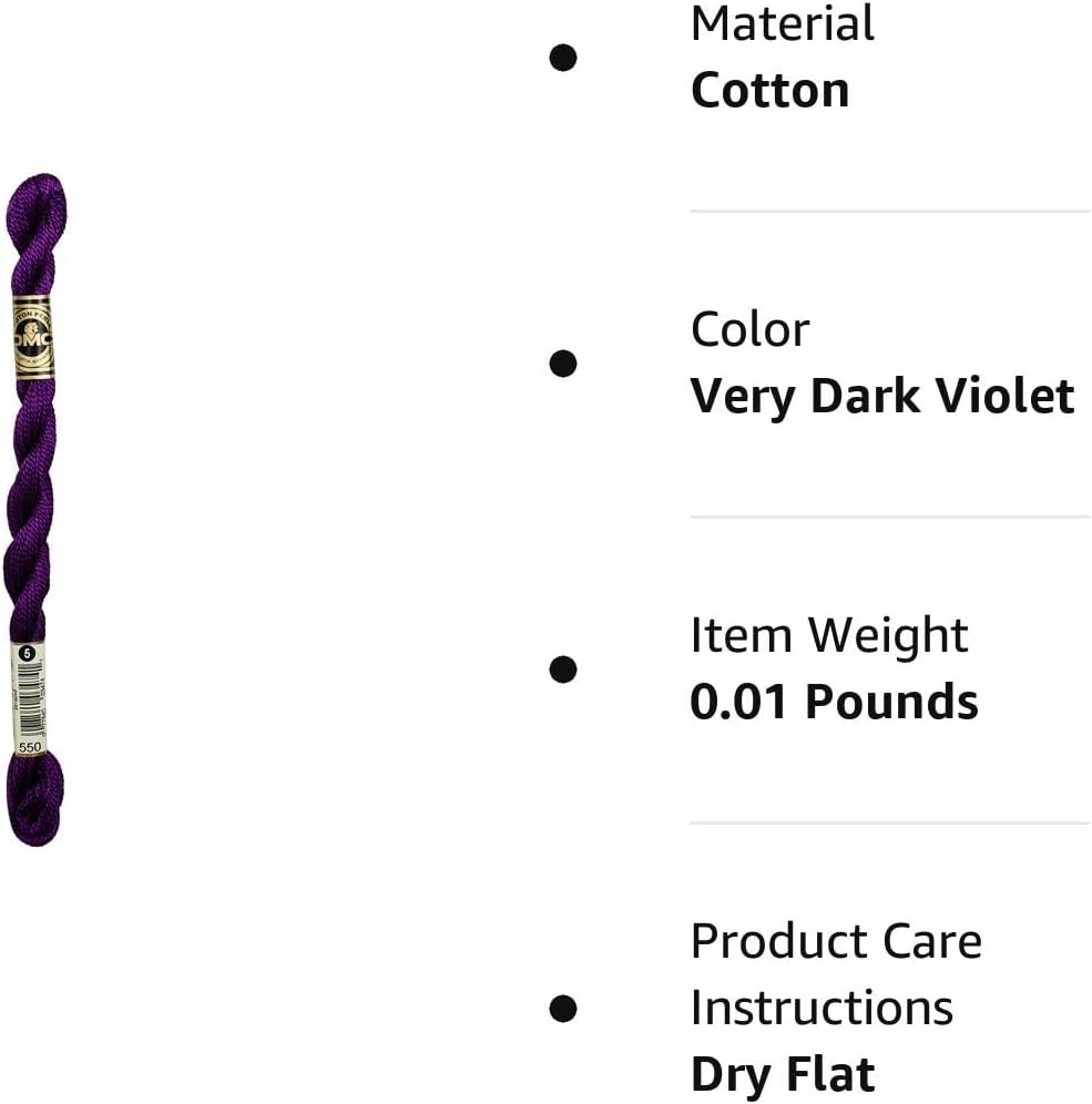 DMC 115 3-550 Pearl Cotton Thread, Very Dark Violet