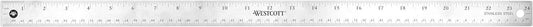 Westcott Stainless Steel Office Ruler With Non Slip Cork Base, 24"
