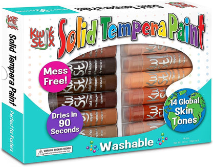 The Pencil Grip Kwik Stix Solid Paint Pens, Assorted Skin Tones, Pack of 14
