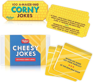 Cheesy Jokes and Corny Jokes - Dad Joke Lunchbox Joke Cards – Perfect Gag Gifts for Kids & Adults, Funny Prank Gifts for Men & Women, Unique Christmas & Halloween Gag Gifts and Word Teasers