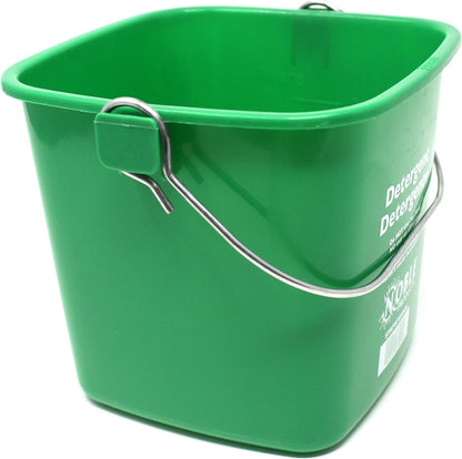 Small Green Detergent Bucket - 3 Quart Cleaning Pail - Set of 3 Square Containers