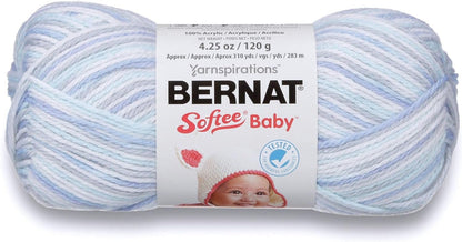 Bernat Softee Baby Yarn, Ombre, 4.25 oz, Gauge 3 Light, Blue Flannel
