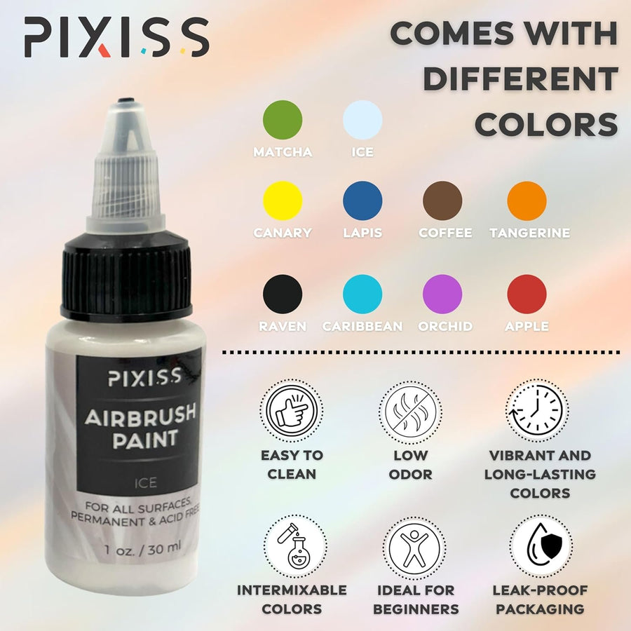 Pixiss Airbrush Cleaning Kit, Brush Cleaner Solution and Airbrush