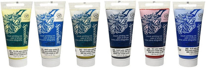Speedball Water-Soluble Block Printing Ink Starter Set â€“ 6 Bold Colors With Satiny Finish - 1.25 FL OZ Tubes - 3470