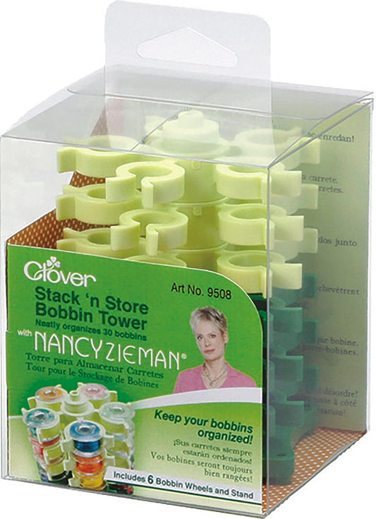CLOVER Stack 'n Store Bobbin Tower with Nancy Zieman-3-1/2 X3-3/4