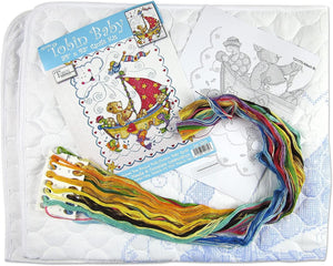 Tobin Sail Away Stamped for Cross Stitch Baby Quilt Kit, 34"x43"