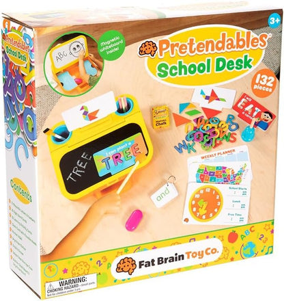 Fat Brain Toys Pretendables School Set - Pretend Playset with Storage, Ages 3+