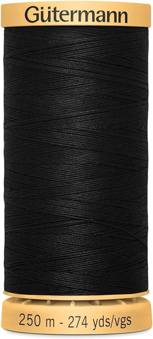 Gutermann Natural Cotton Thread 273 Yards-Black
