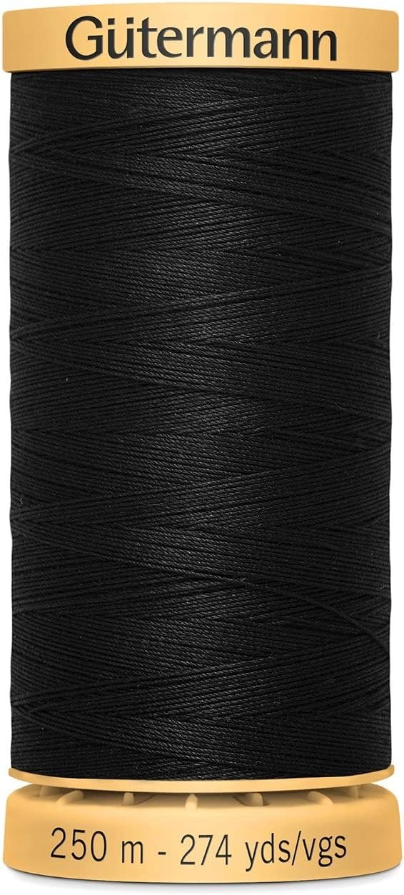 Gutermann Natural Cotton Thread 273 Yards-Black