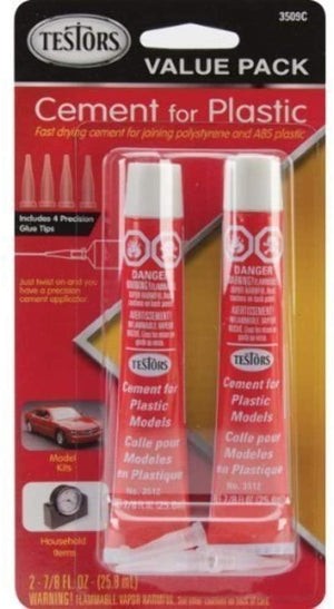 Testor Corp. REPRICE! Plastic Cement Value Pack, 2 X 7/8 OZ + Tips