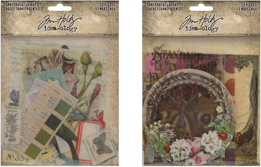 Bundle- Tim Holtz Idea-Ology Transparent Things 2 th94327 and Transparent Layers th94326 2023 Release advantus