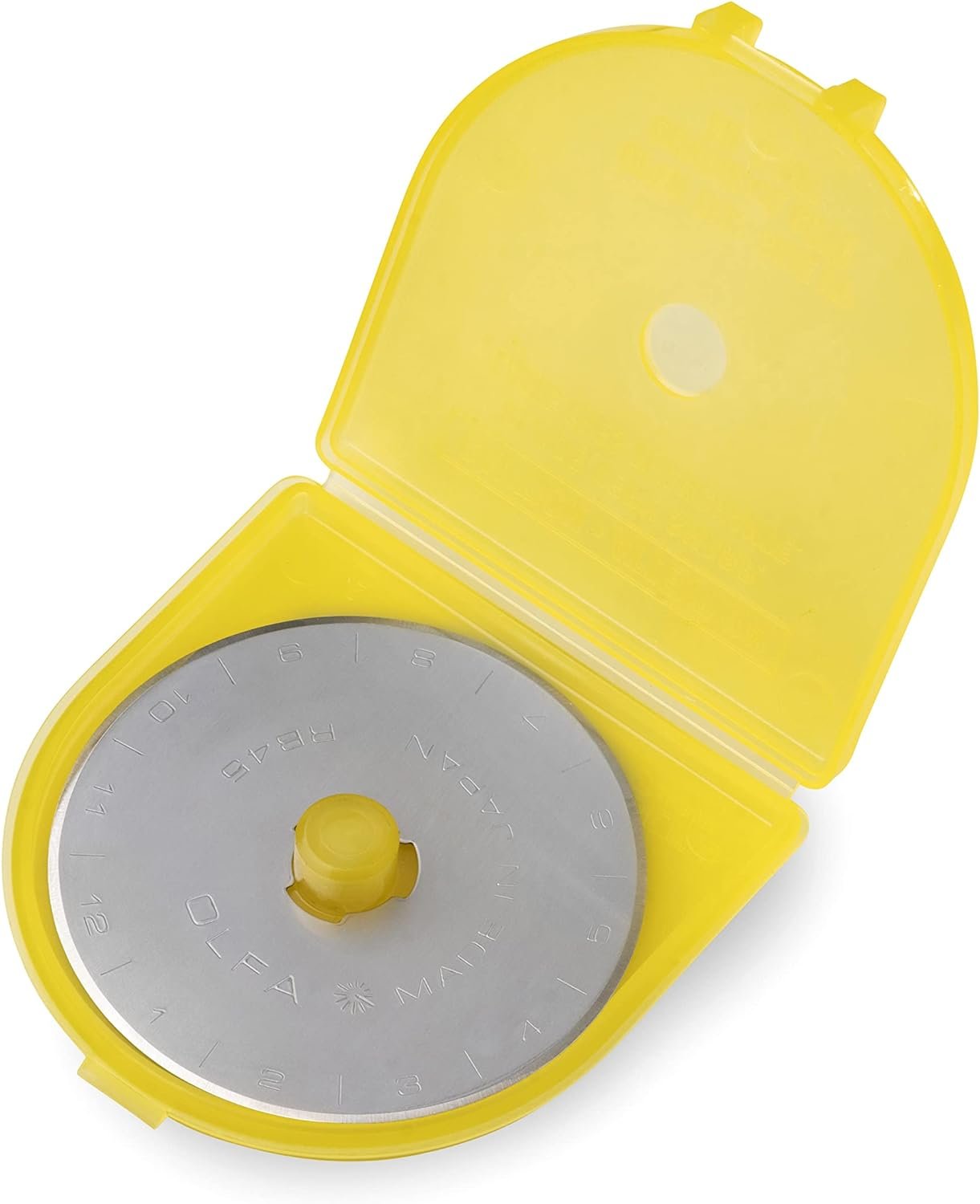 OLFA 45mm Rotary Cutter Replacement Blade, 1 Blade (RB45-1) - Tungsten Steel Circular Rotary Fabric Cutter Blade for Crafts, Sewing, Quilting, Fits Most 45mm Rotary Cutters