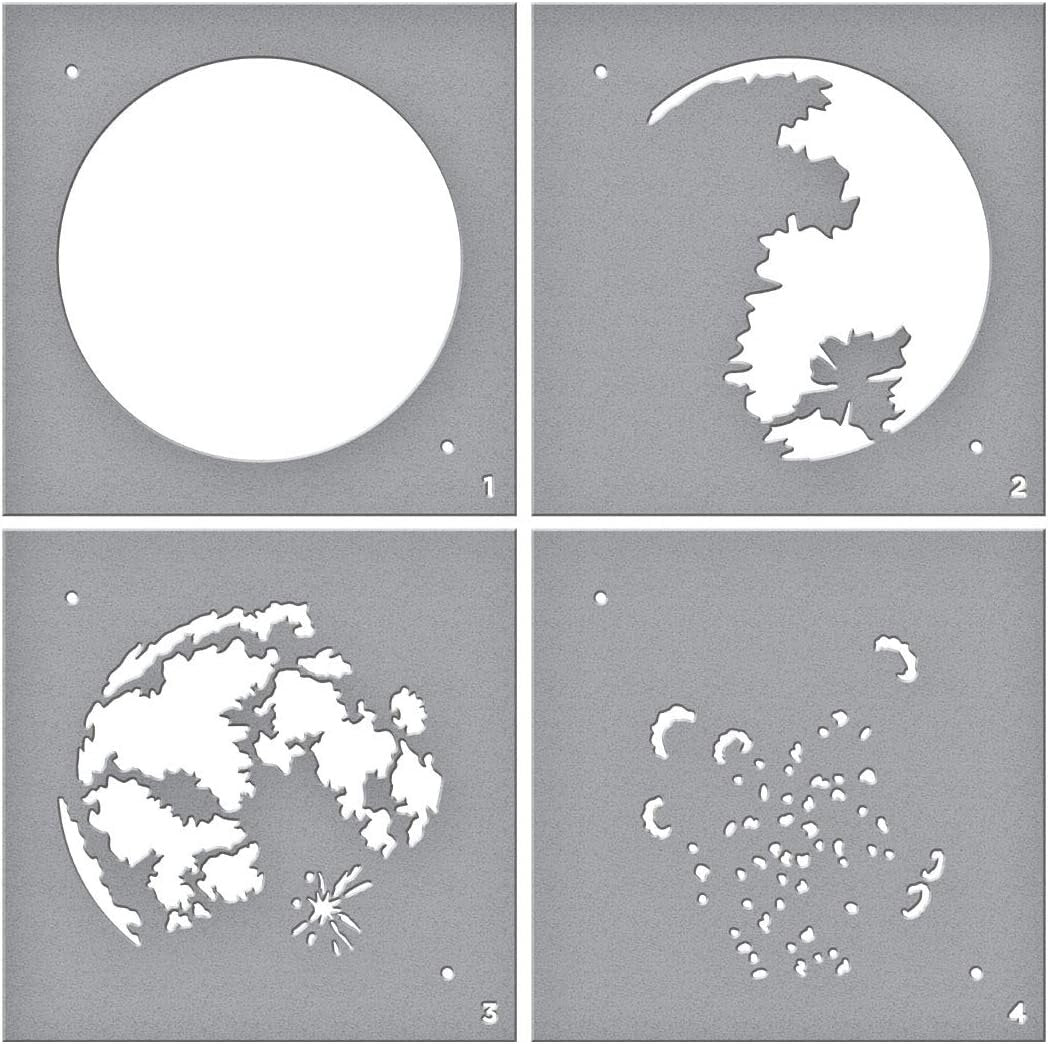 Spellbinders Stencil, Layered Full Moon