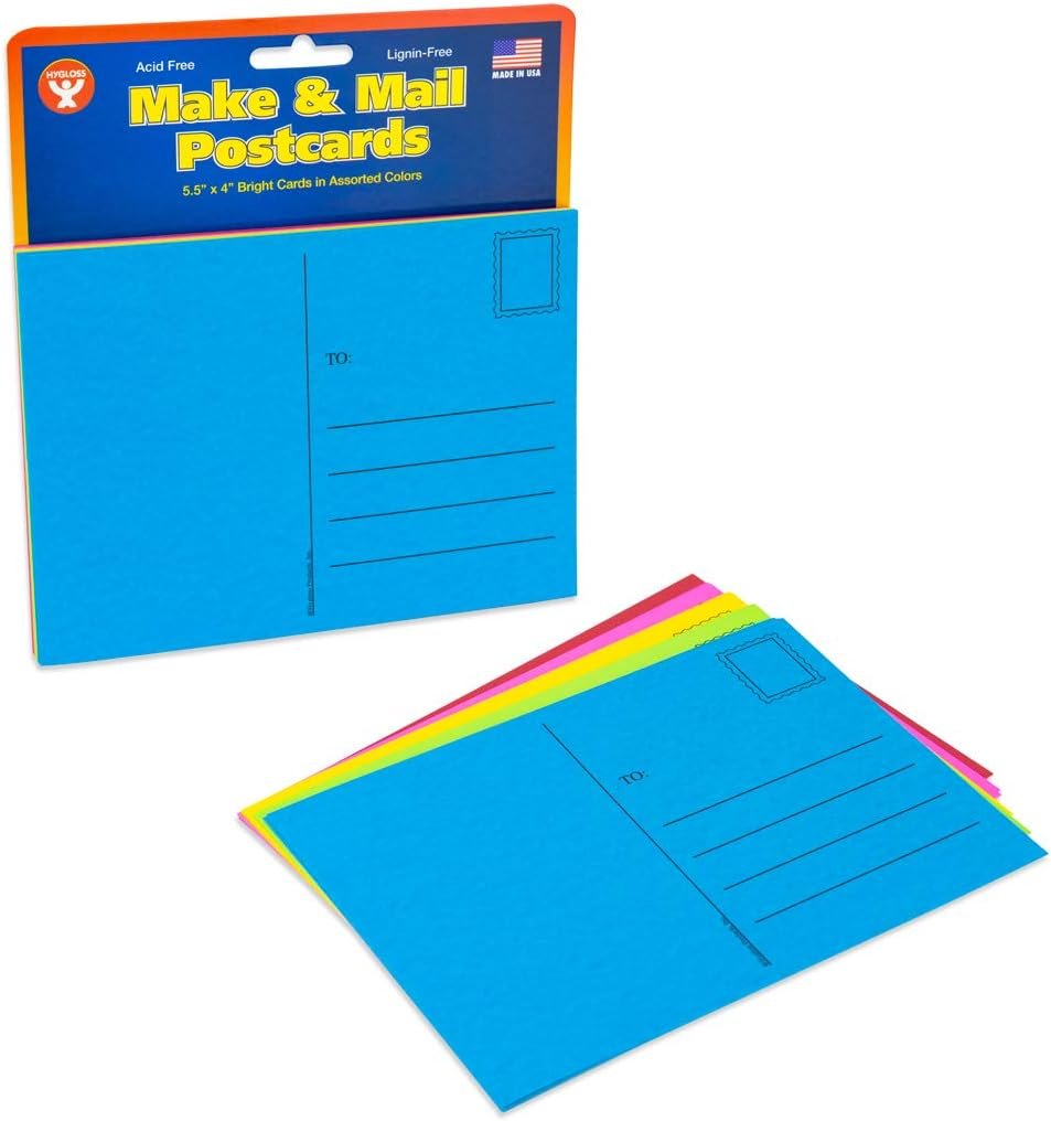 Hygloss Products Kid’s Blank Make and Mail Postcards