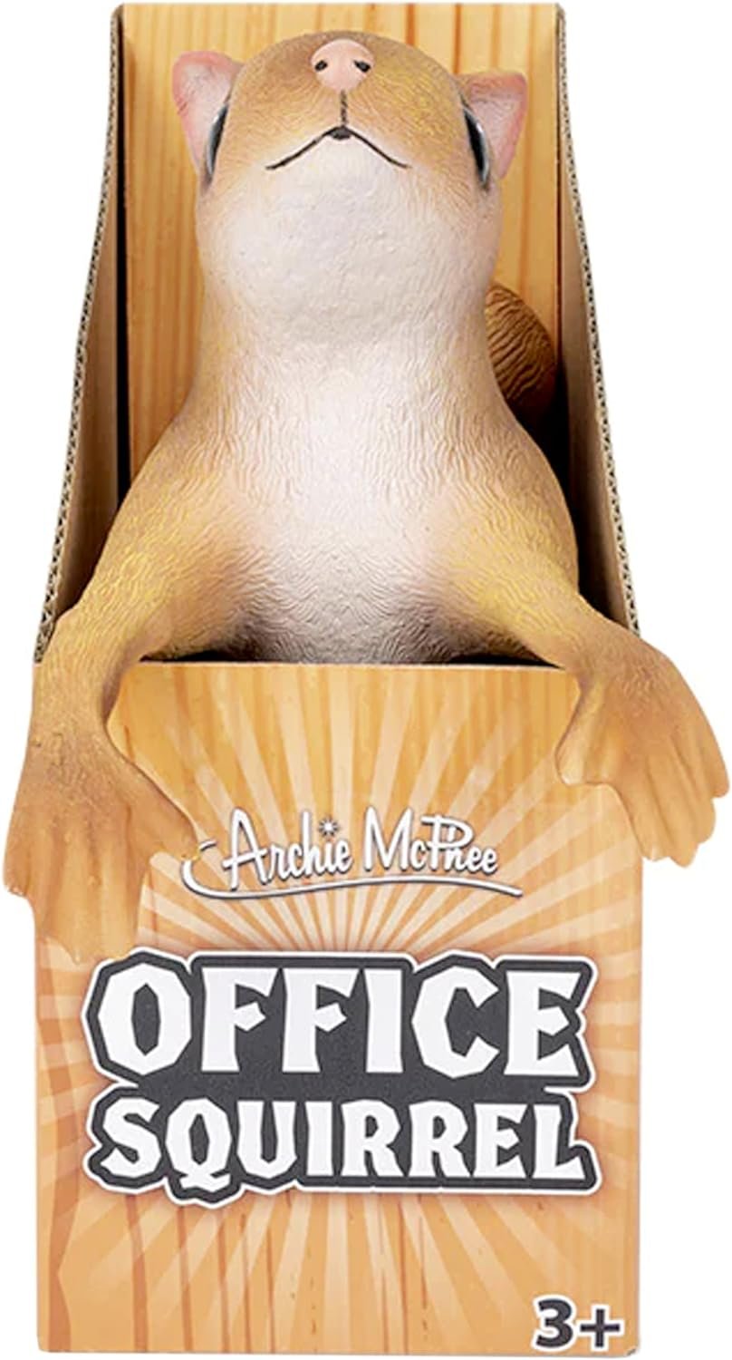 Accoutrements Archie McPhee The Hilarious Office Assistant Novelty Gag Gift - Posable Stuffed Latex Squirrel