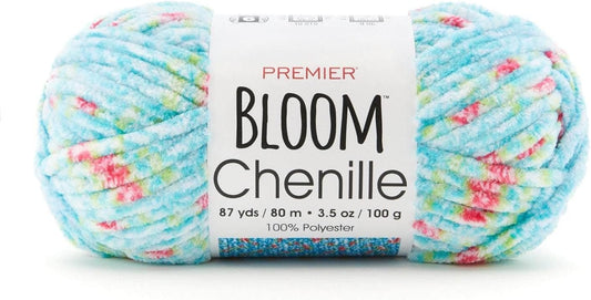 Premier Yarns Bloom Chenille Yarn, Floral Inspired Yarn, Ideal Yarn for Crocheting and Knitting, Made of Polyester, Super Soft and Machine-Washable, Begonia, 3.5 oz, 87 Yards