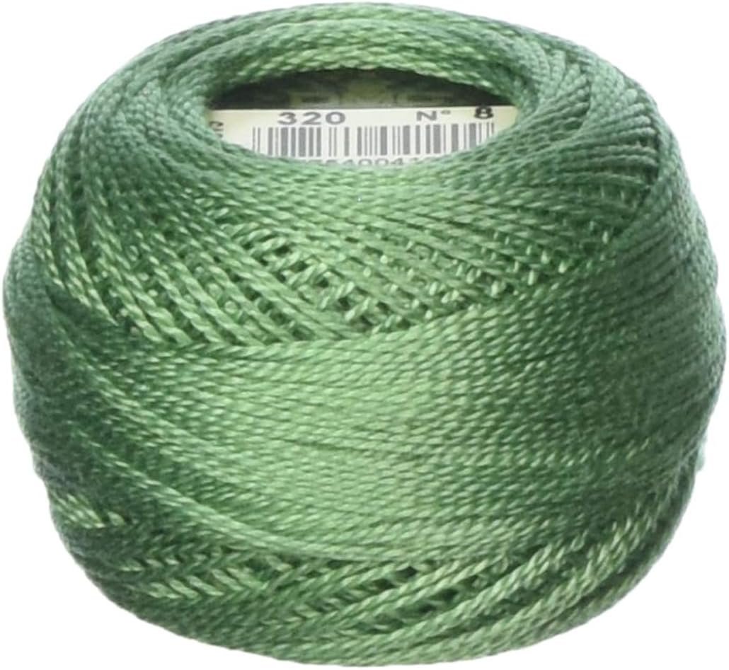 DMC 116 8-320 Pearl Cotton Thread Balls, Medium Pistachio Green, Size 8
