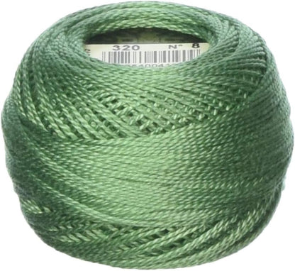 DMC 116 8-320 Pearl Cotton Thread Balls, Medium Pistachio Green, Size 8
