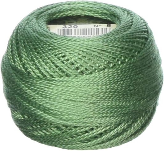 DMC 116 8-320 Pearl Cotton Thread Balls, Medium Pistachio Green, Size 8