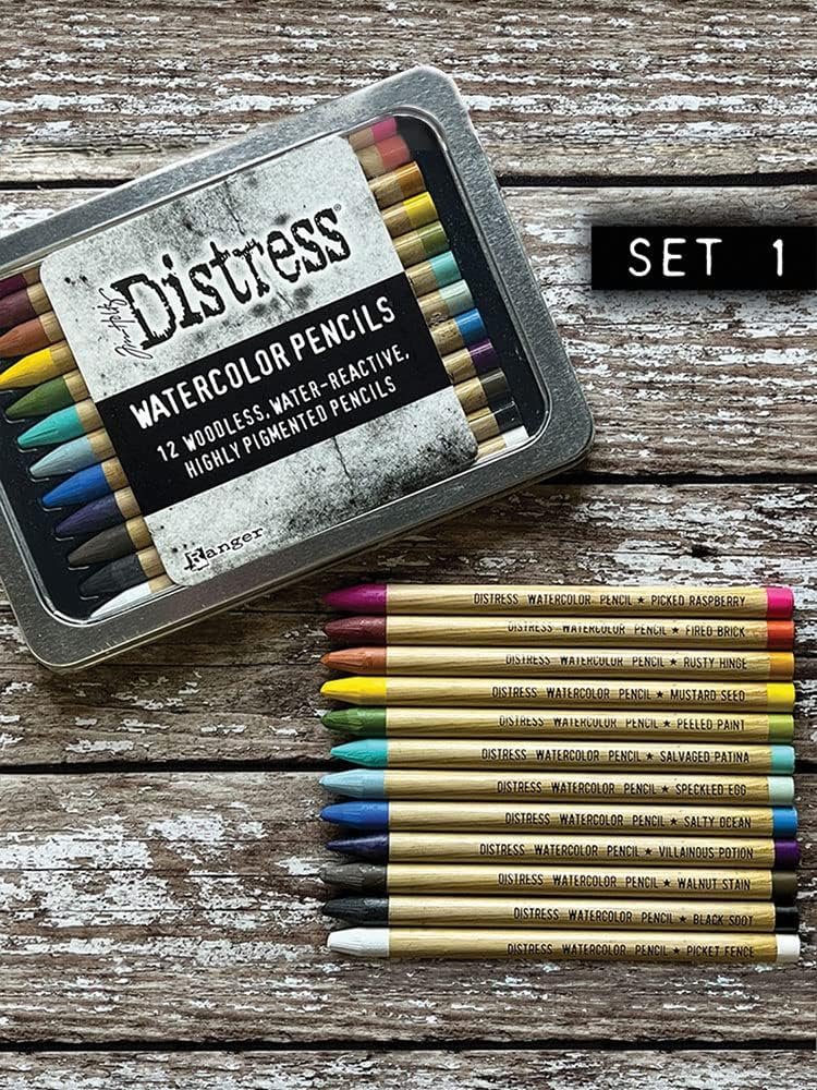 Bundle Tim Holtz Distress® Watercolor Pencils Sets - Sets 1, 2 and 3- TDH76308, TDH76315, TDH76643