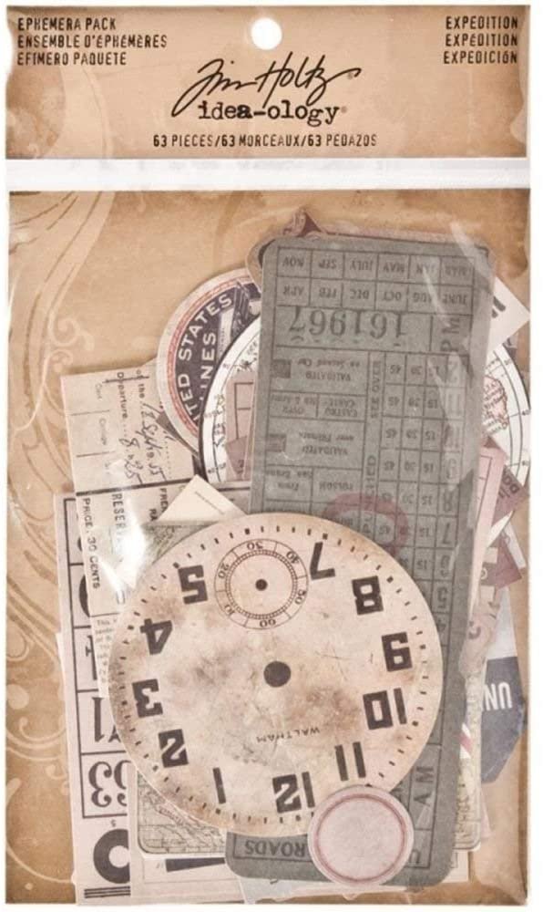 Tim Holtz Idea-ology Ephemera Pack, Multicolor, 63 Count