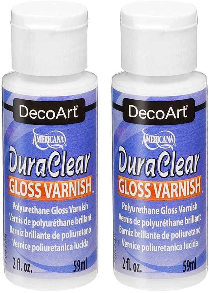 DecoArt American DuraClear Gloss Varnishes and Sealer, 2X 2-Ounce, 10 Piece Brush Set