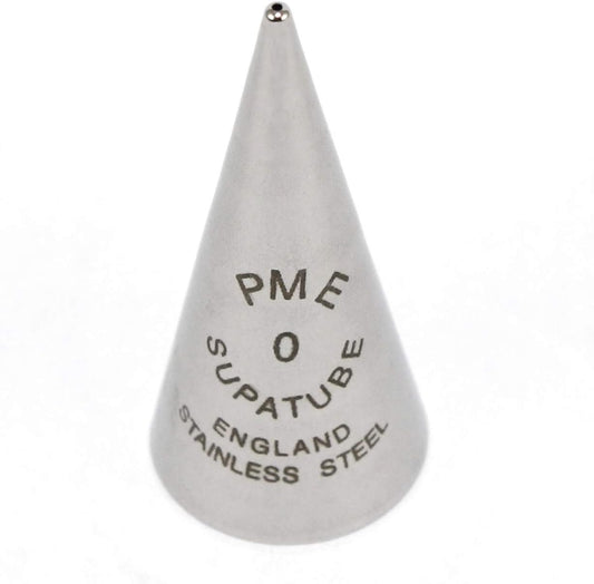 PME Seamless Stainless Steel Supatube Decorating Tip, Writer #0, Standard, Silver