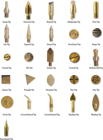 Plaid Wood Burning Tool Tip Set, Set of 26, Gold