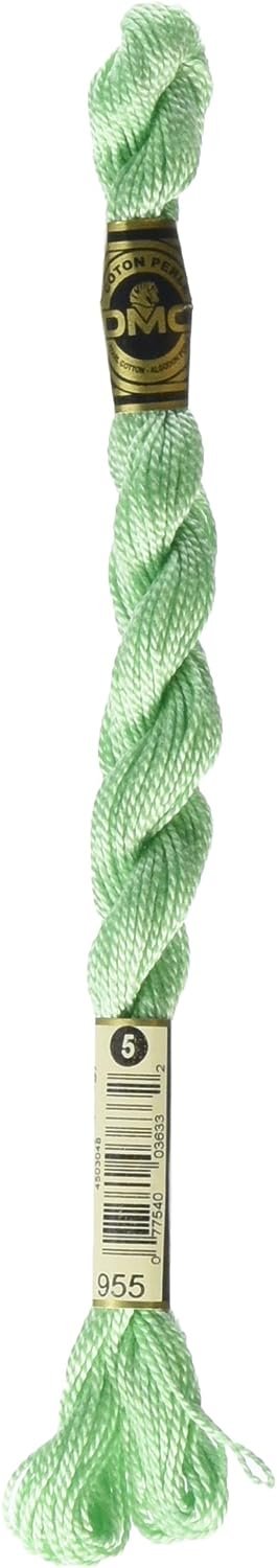 DMC 115 5-955 Pearl Cotton Thread, Light Nile Green, Size 5