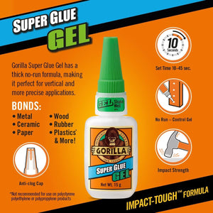 Gorilla Super Glue Gel, 15 Gram