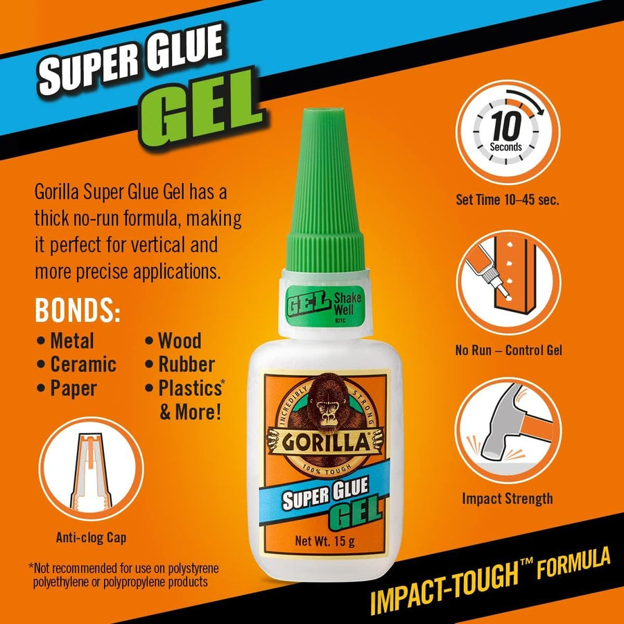 Gorilla Super Glue Gel, 15 Gram