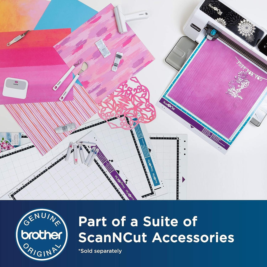 Brother ScanNCut High Tack Fabric Support Sheet CASTBL2, 4 pieces 12" x 12" High Adhesive Sheets for ScanNCut Mats, Use for Cutting Fabric Appliques, Quilting Pieces, Sewing Patterns and More