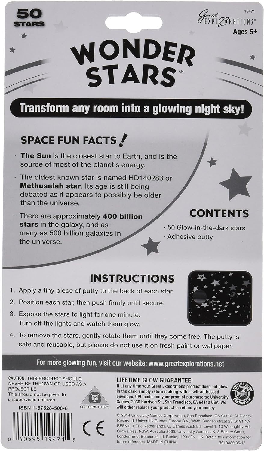 Great Explorations Glow In The Dark Wonder Stars (50 Stars)