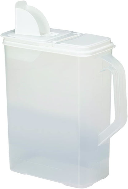 Bag-In Dispenser for Bulk Foods (Clear Container with White Lid) (13.5"H x 11.5"W x 5.5"D)