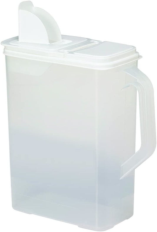 Bag-In Dispenser for Bulk Foods (Clear Container with White Lid) (13.5"H x 11.5"W x 5.5"D)